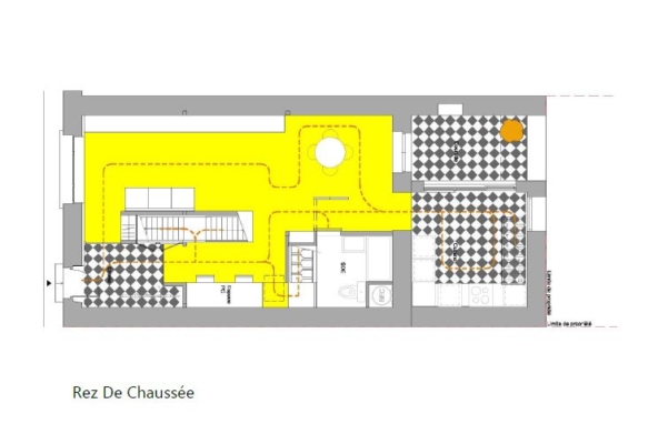 Rénovation maison de ville Nantes Son Design architecture intérieure plan aménagement rez de chaussée